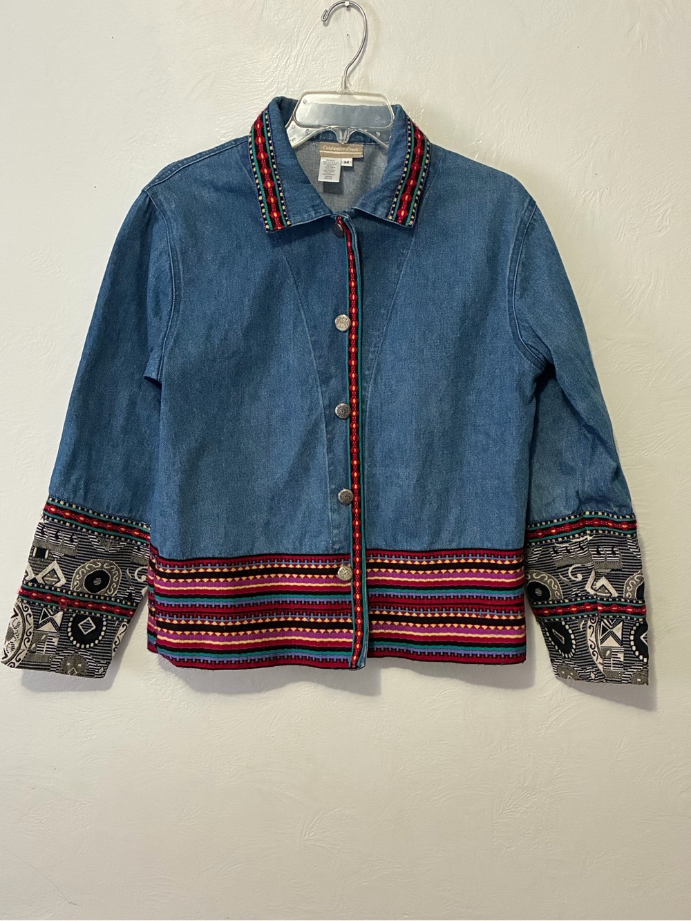Coldwater Creek Vintage Southwest Tapestry Jacket Size M Boho Made in USA